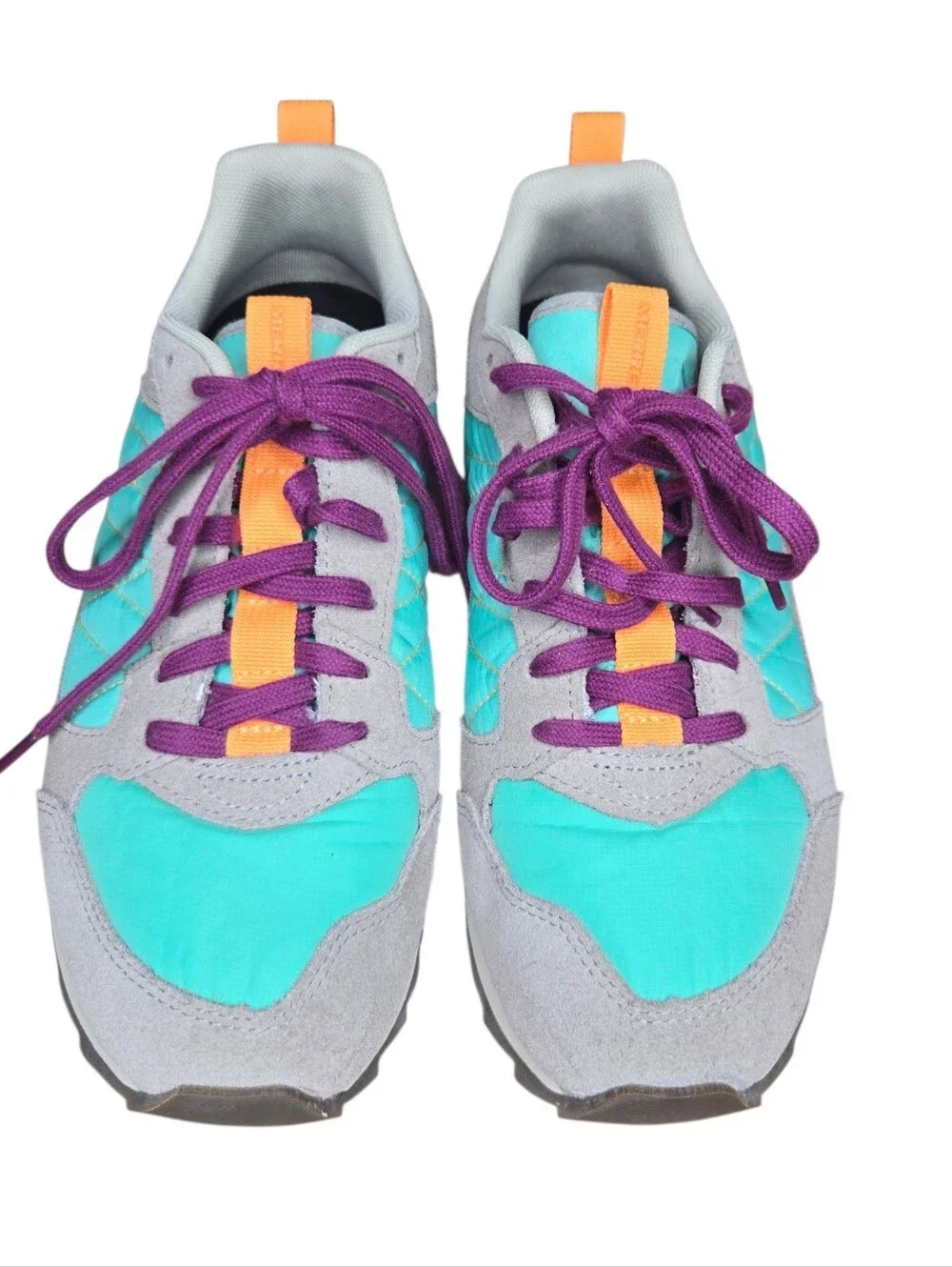 Merrell Womens Moon Mint Quilted Leather Suede Retro Outdoor Alpine Sneakers 8.5